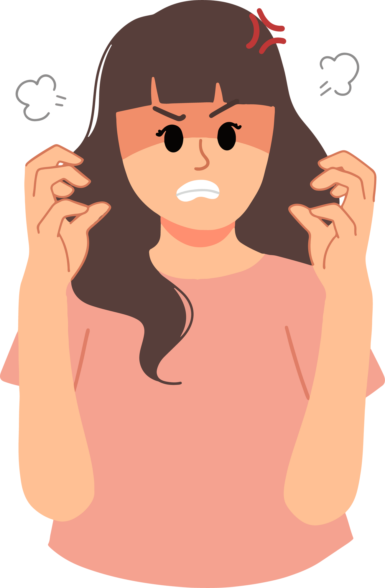 crazy mad woman angry girl with hand gesture