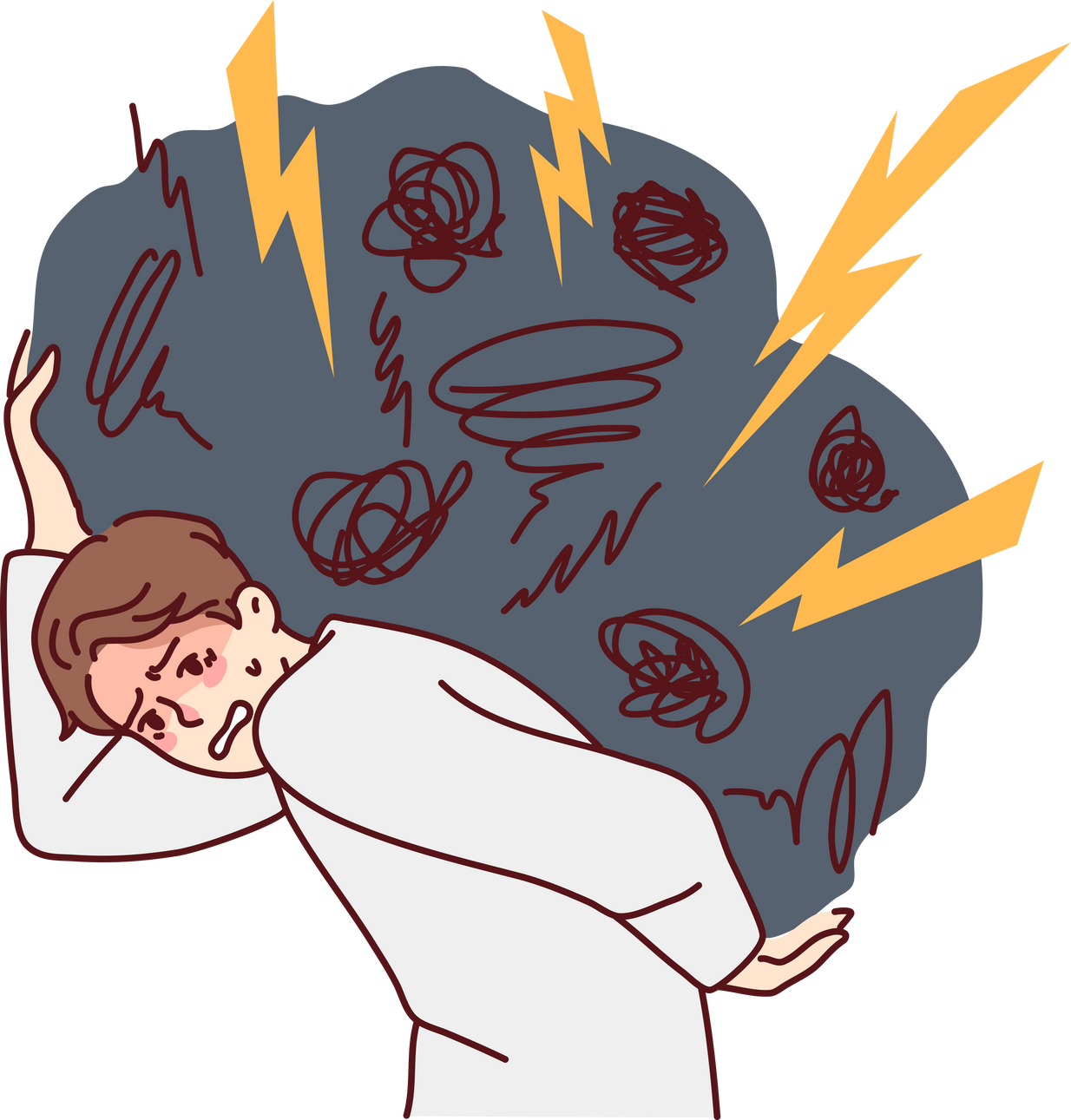 Man with Burden of Overthinking and Anxiety